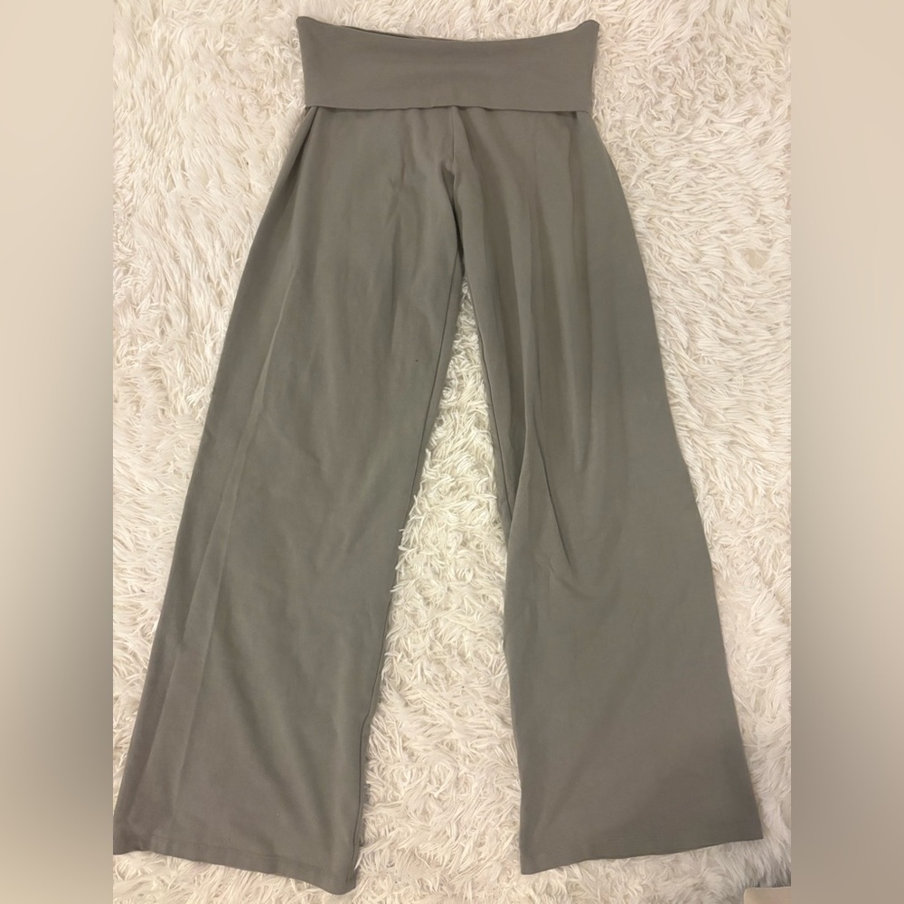 Brandy Melville grey Priscilla fold-over pant